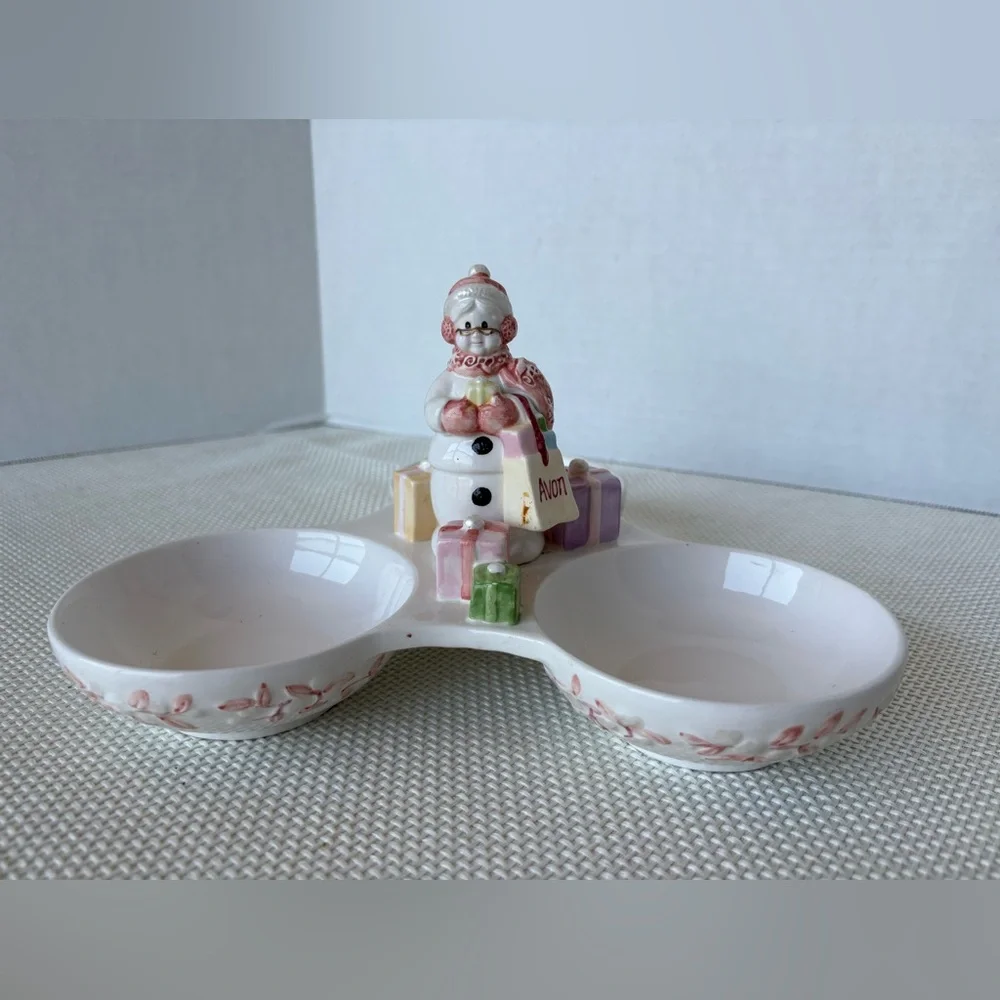 Avon Snowlady 2003 President's Club #2 Seri Holiday Christmas Candy Dish